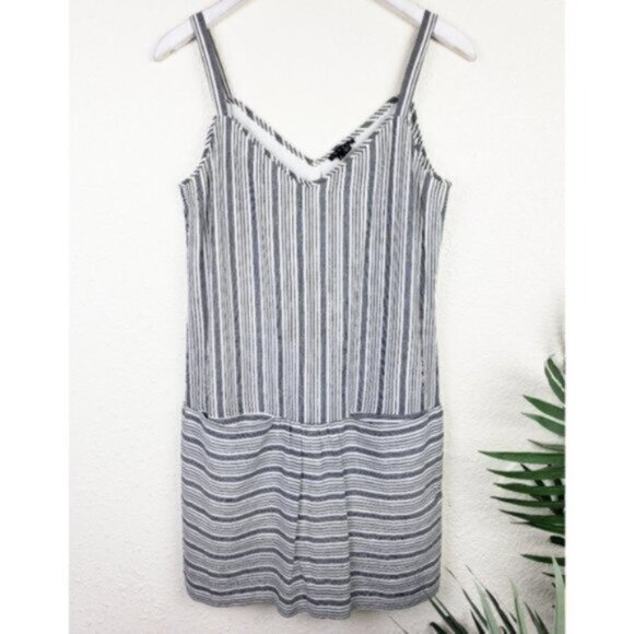Theory $315 Sially Striped Cotton Summer Dress size 6 Spaghetti Straps Coastal - Picture 1 of 12